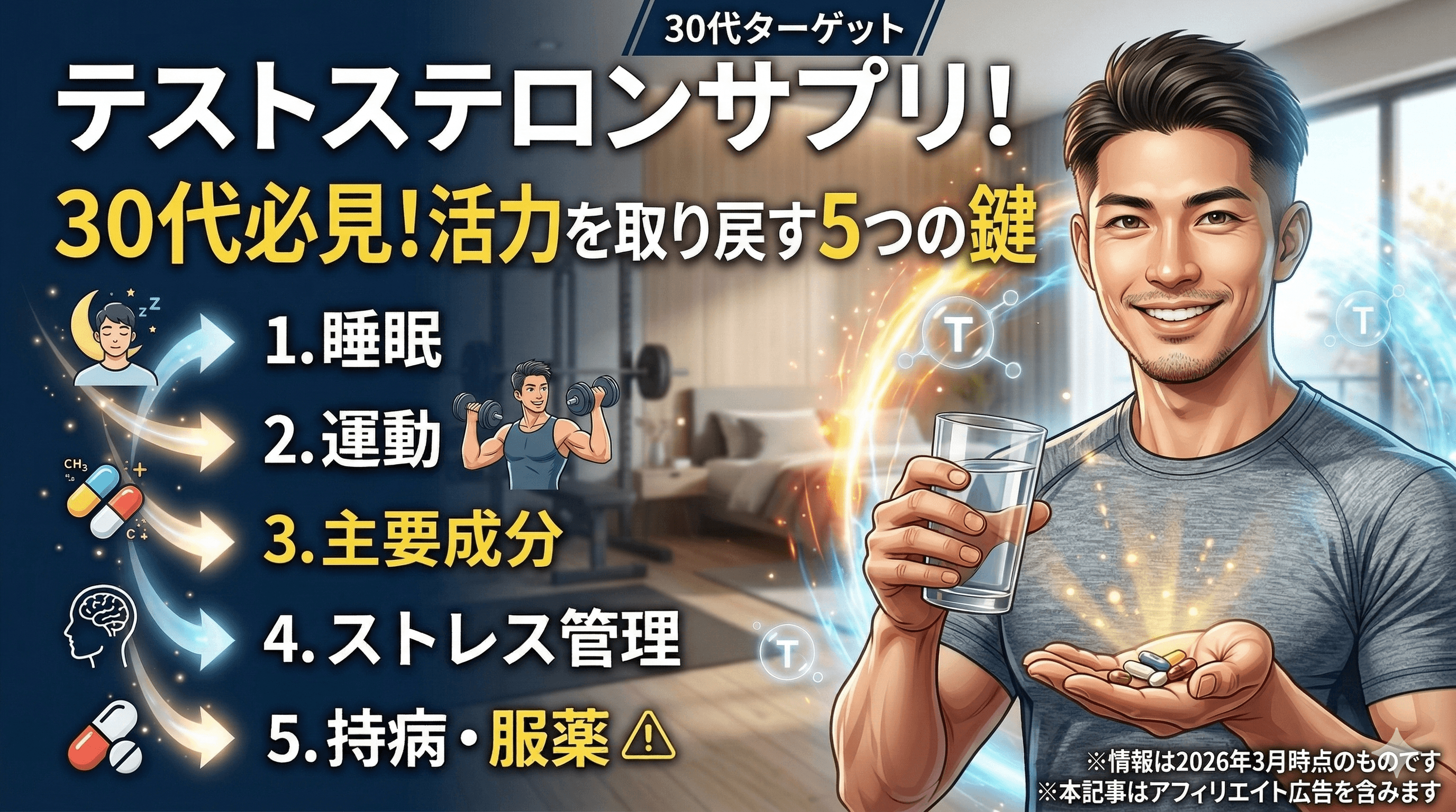テストステロンサプリの効果とは?成分・選び方を徹底解説【2026年版】