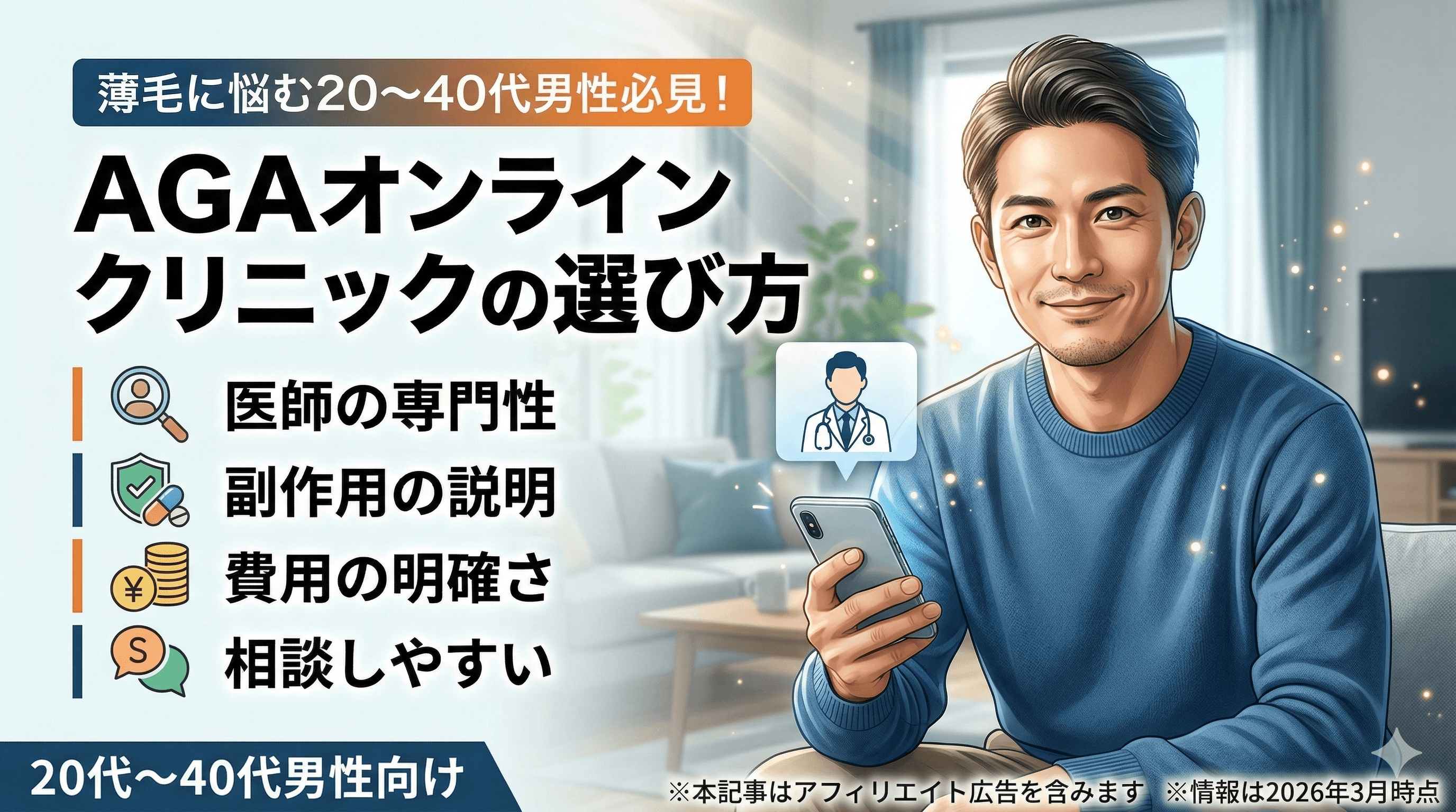 AGA治療オンラインクリニック比較【2026年最新版】選び方と費用相場を徹底解説