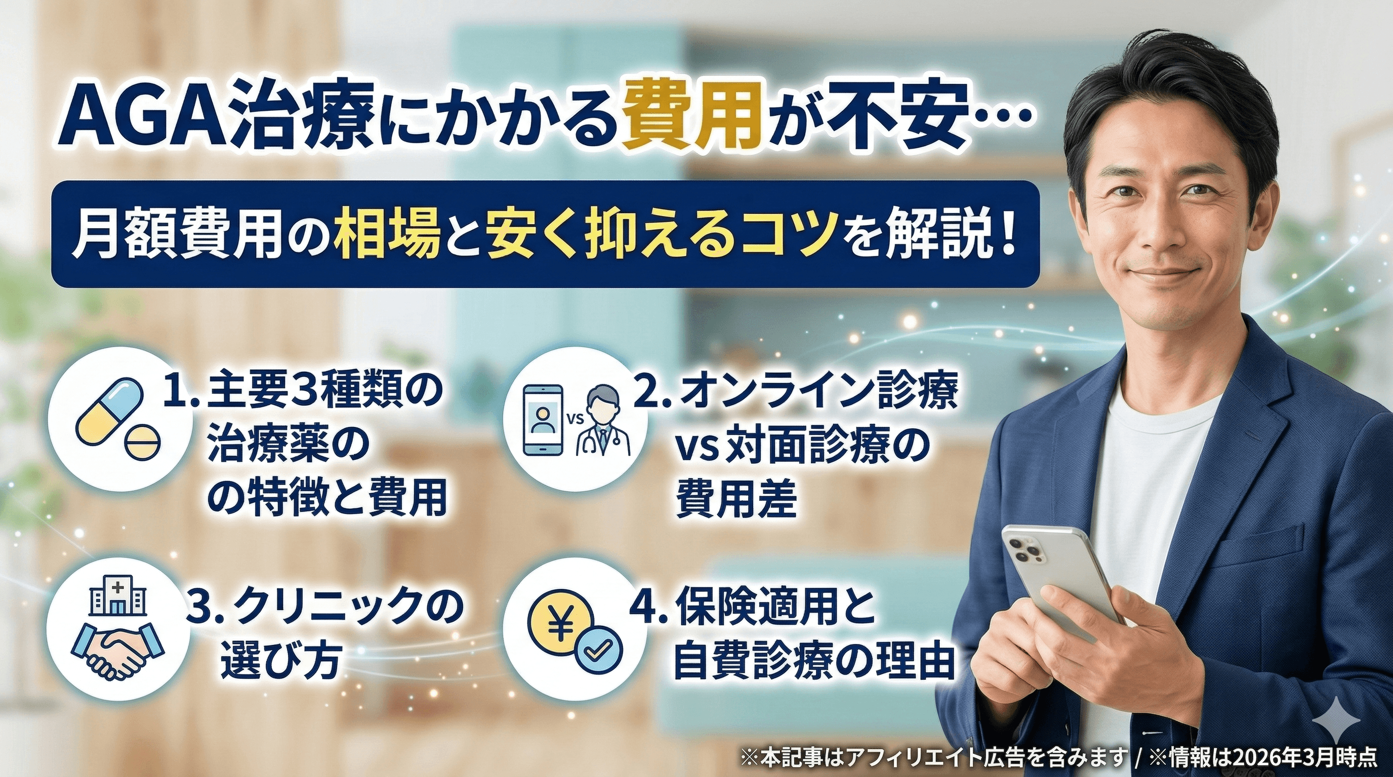 AGA治療の費用・相場を徹底解説【2026年最新版】