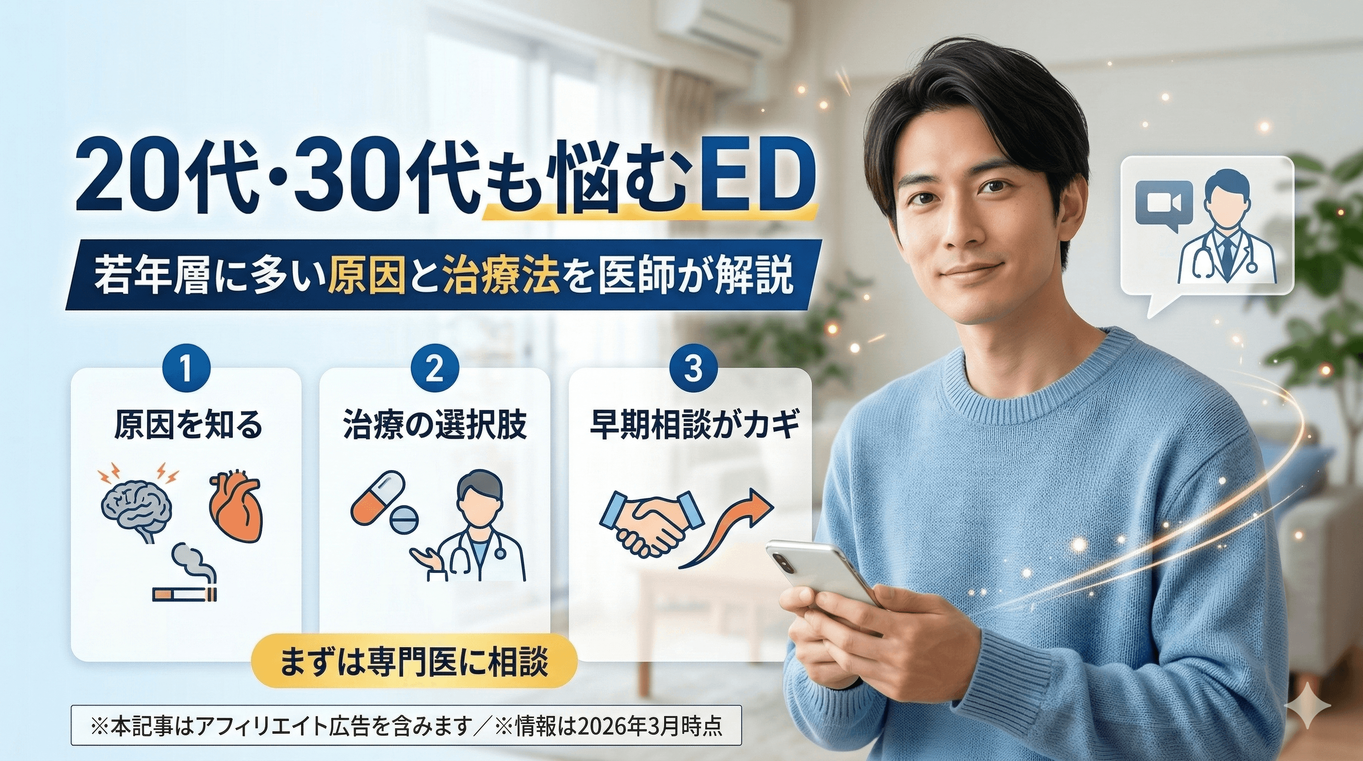 ED原因【20代・30代】若い世代に多い心因性・器質性の違いと対処法