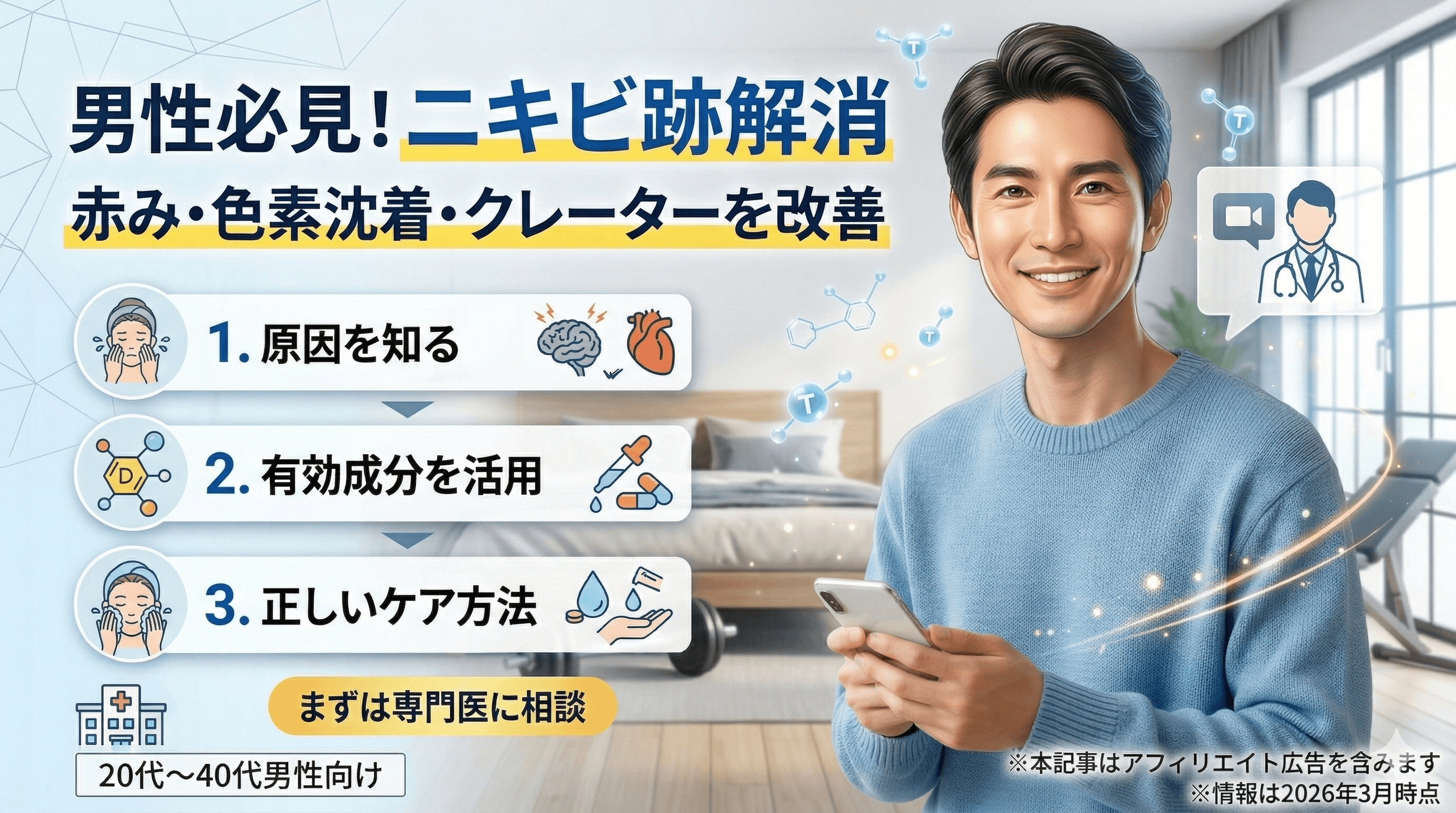 男性のニキビ跡ケア完全ガイド【2026年最新版】