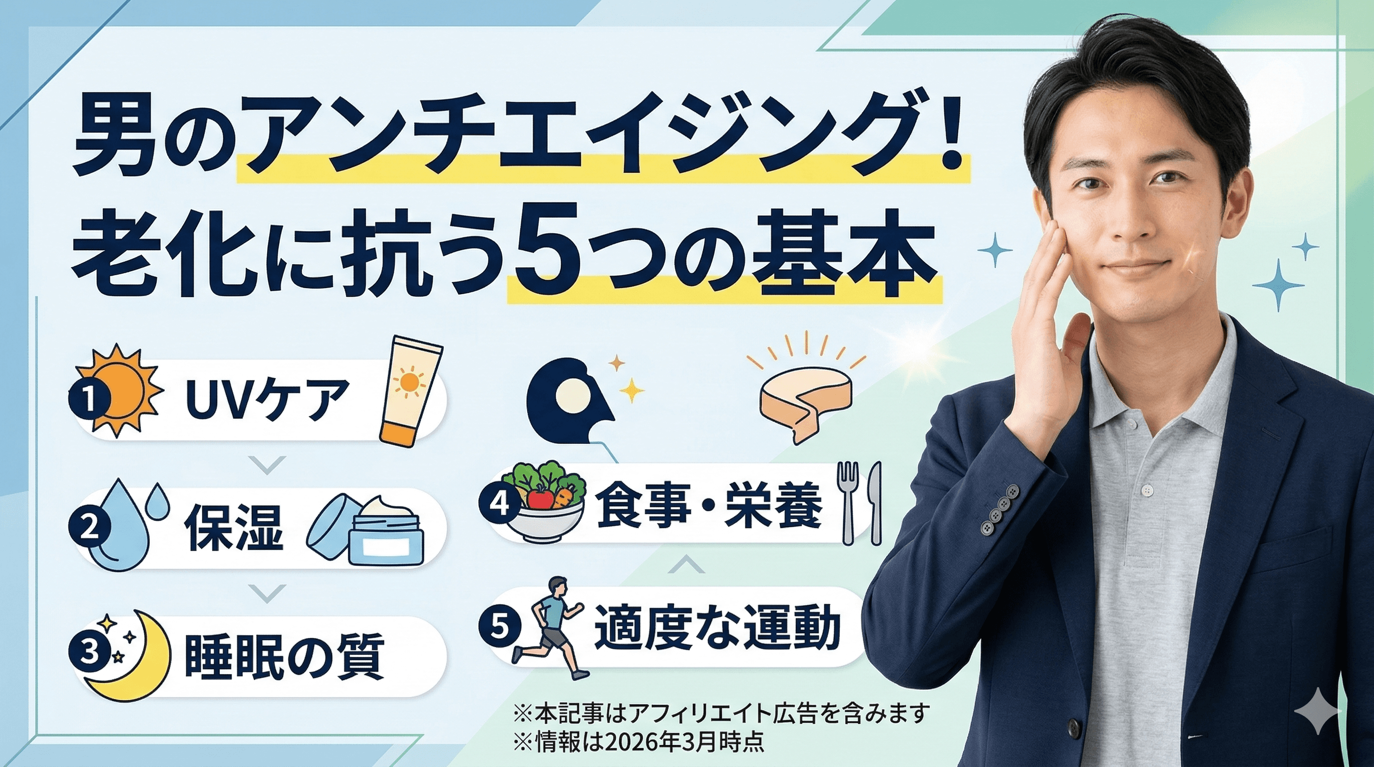 男性アンチエイジングの基本【2026年版】今日から始める5つのケア